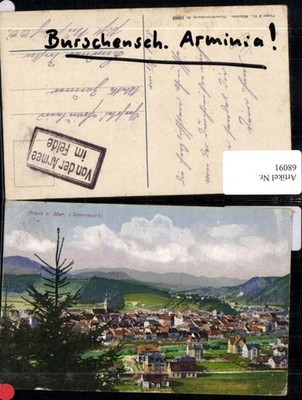 68091,Bruck a.d. Mur Photochromiekarte Feldpost pub Purger & Co 10949