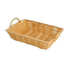 Thunder Group 12" x 9" x 3" Natural Tan Polyproylene Rectangular Basket