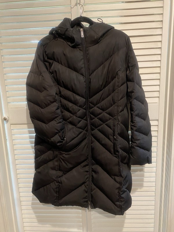 Kenneth Cole Women's  Hooded  Puffer Down Coat  Size L Black