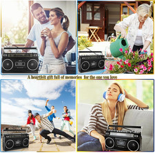 Retro Classic 80S Style Portable Boombox with Cassette Player Recorder, AM/FM...