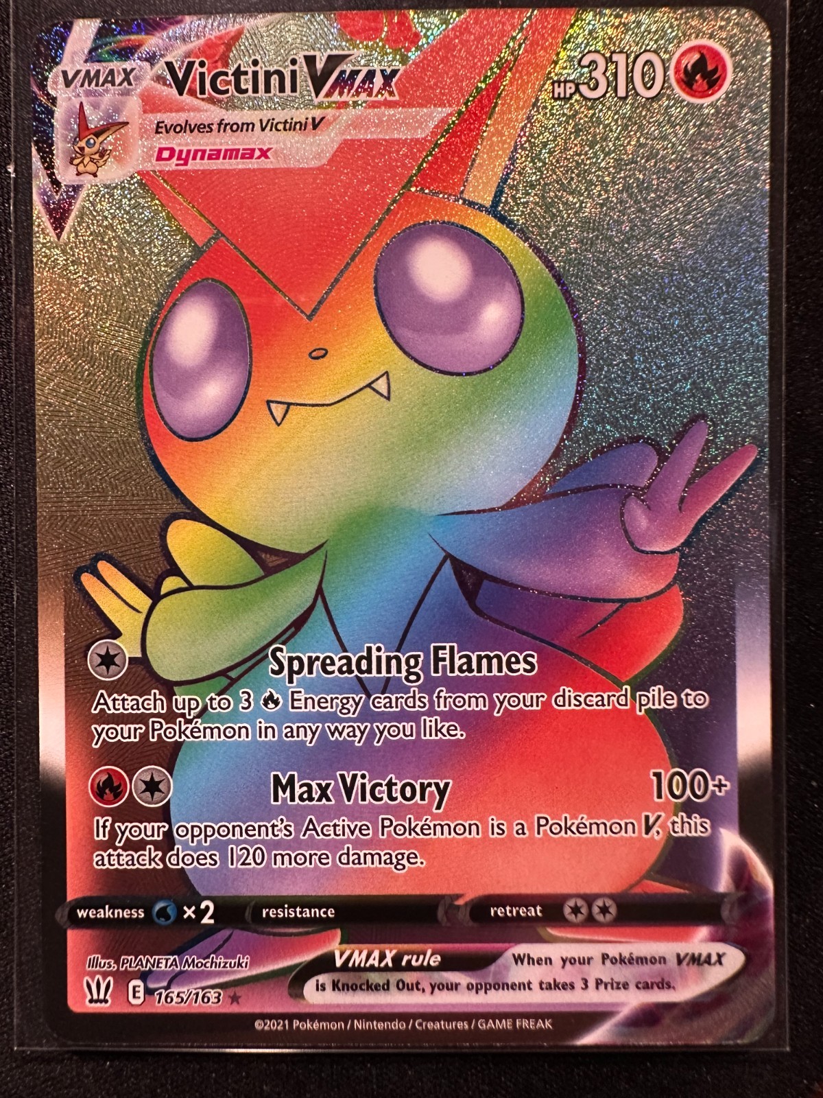 Pokemon TCG: Victini VMAX 165/163 Secret Rare - Swsh05: Battle Styles - NM