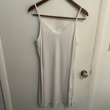 Vassarette Full Slip Womens 2XL/46 Ivory 2 Looks In 1 V Neck Or Square Stretch