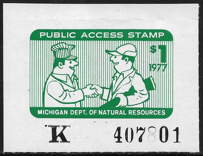 #ad #ad State Hunting Fishing Revenues: MI 1977 Public Access Stamp #MI M1 $1 ; MNH $7.00