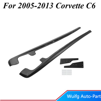 NEW Side Skirts Rocker Panel Mud Flaps For 2005-2013 Corvette C6 Base ZR1 Style
