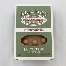 L'Occitane AMANDE 2-in-1 Exfoliating Savon Exfoliant 2 en 1 Bar Soap 4.4 oz.