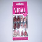 Salon Perfect Press-On Nails Almond Medium 3D Animal ABS Red/Black w/ Glue — photo 1