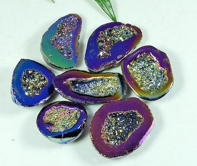 18-27 MM Regenbogen Titan Aura Achat Druzy Fancy Lose Edelstein 07 Stck. Lot