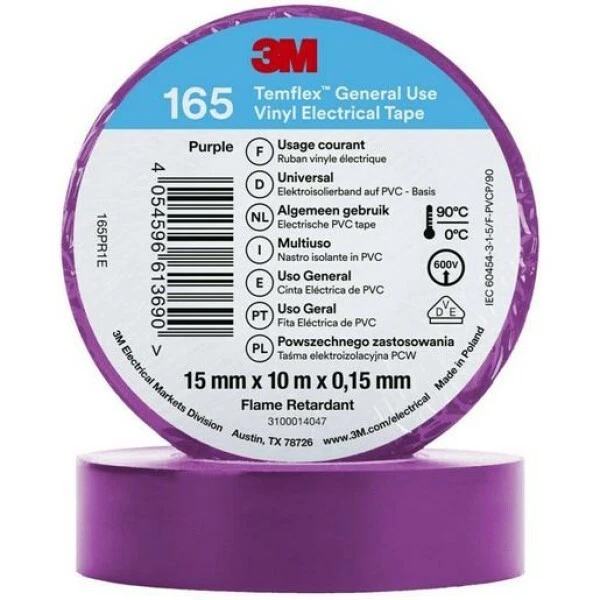 3M PVC-ISOLIERBAND 15MM X 10M VI (TEMFLEX 165) - Bild 1 von 1