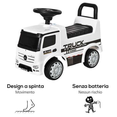 HOMCOM Macchina Cavalcabile Mercedes per Bimbi da 12-36 Mesi con Fari e Suoni - Foto 6 di 10