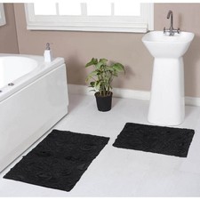 Modesto Bath Rug 100 Cotton Bath Rugs Set, 2-Piece Set S M , Gray