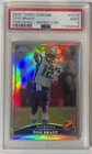 PSA 9 MINT 2009 TOPPS CHROME TOM BRADY REFRACTOR SP THROWIING GOAT CARD #TC70