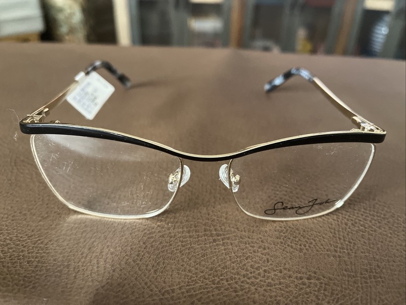Sean John Eyeglasses FRAMES Shiny Gold W/shiny Black Enamel