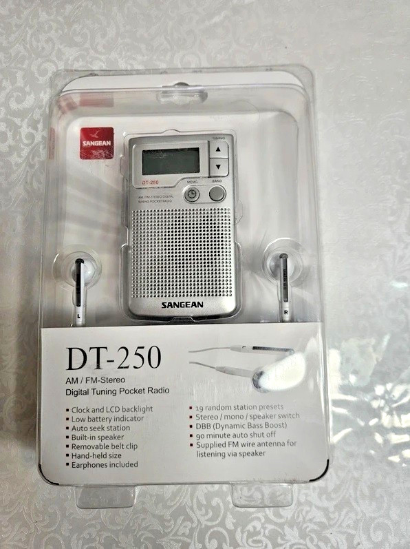 Radio Digitale de Poche SANGEAN DT-250 pour Randonnée et Balades Portative AM/FM avec Écouteurs