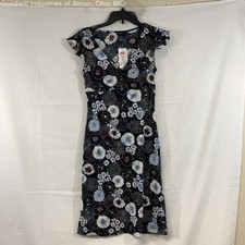 NWT Certified Authentic BCBGMaxAzria Black Floral Print Women's Dress, Sz. S