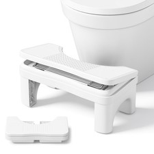 Folable Squatting Potty Stool for Adults, 7" Height Adjustable Toilet Poop St...