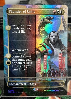 Magic- Thunder of Unity - Rare/Foil, Full Art - Tarkir Dragonstorm: Extras EN/NM