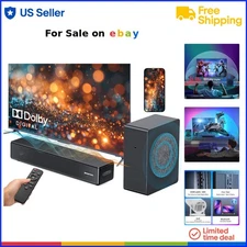 2.1 Ch Soundbar with Subwoofer Dolby Digital 100W Home Theater Audio