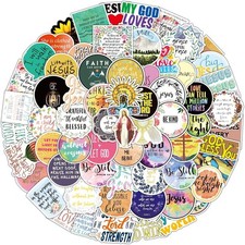 100 Pcs Jesus Christian Stickers for Kids, Bible Verse Religious Stickers for Wa