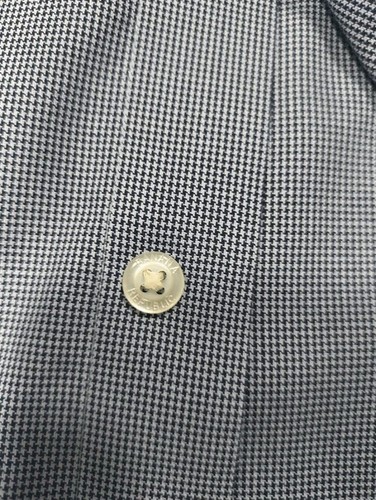 Banana Republic Slim Bügelfrei Baumwolle Mikro-Hahnentritt Button-Down Hemd Blau L - Bild 4 von 13