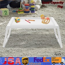 Laptop Table Stand Lap Sofa Bed Tray Foldable PC Notebook Desk With Phone Slot