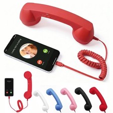 Retro Phone Handset for iPhone and Android Type-C Wired Receiver Handle Handsets