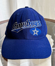 Vintage 1990s Dallas Cowboys NFL Wool Snapback Hat Blue Cap Football