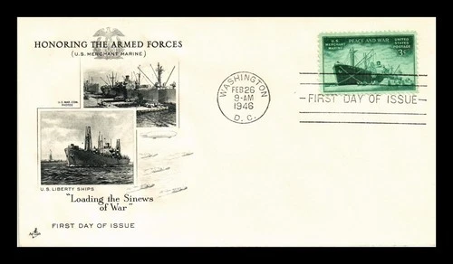 US COVER ARTCRAFT FIRST DAY OF ISSUE HONORING UNITED STATES MERCHANT MARINES