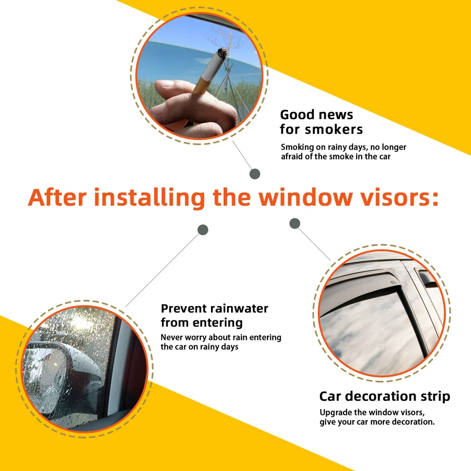 2pcs In-Channel Window Visors Fit Ranger/Mazda B-Series Standard/Extended Cab Foto 4 de 4