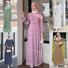 Dubai Women Long Maxi Dress Abaya Muslim Dress Party Gown Islamic Robe Party