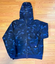 2005 Vintage OG A Bathing Ape Camo first gen Hoodie Blue Medium Bape