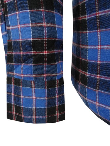 Camisa de franela a cuadros estilo occidental a presión para hombre con solapa bolsillos en el pecho con ranura para bolígrafo! - Imagen 6 de 40
