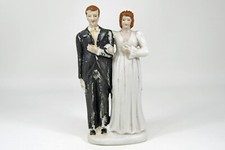 Vintage Wedding Cake Topper Ceramic Porcelain Couple Bride Groom Occupied Japan
