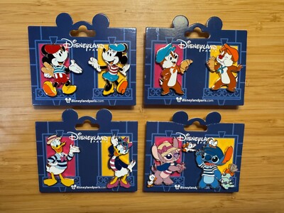Disney Characters in Paris DLP Full set 8 pins NEW Mickey Minnie Stitch Angel