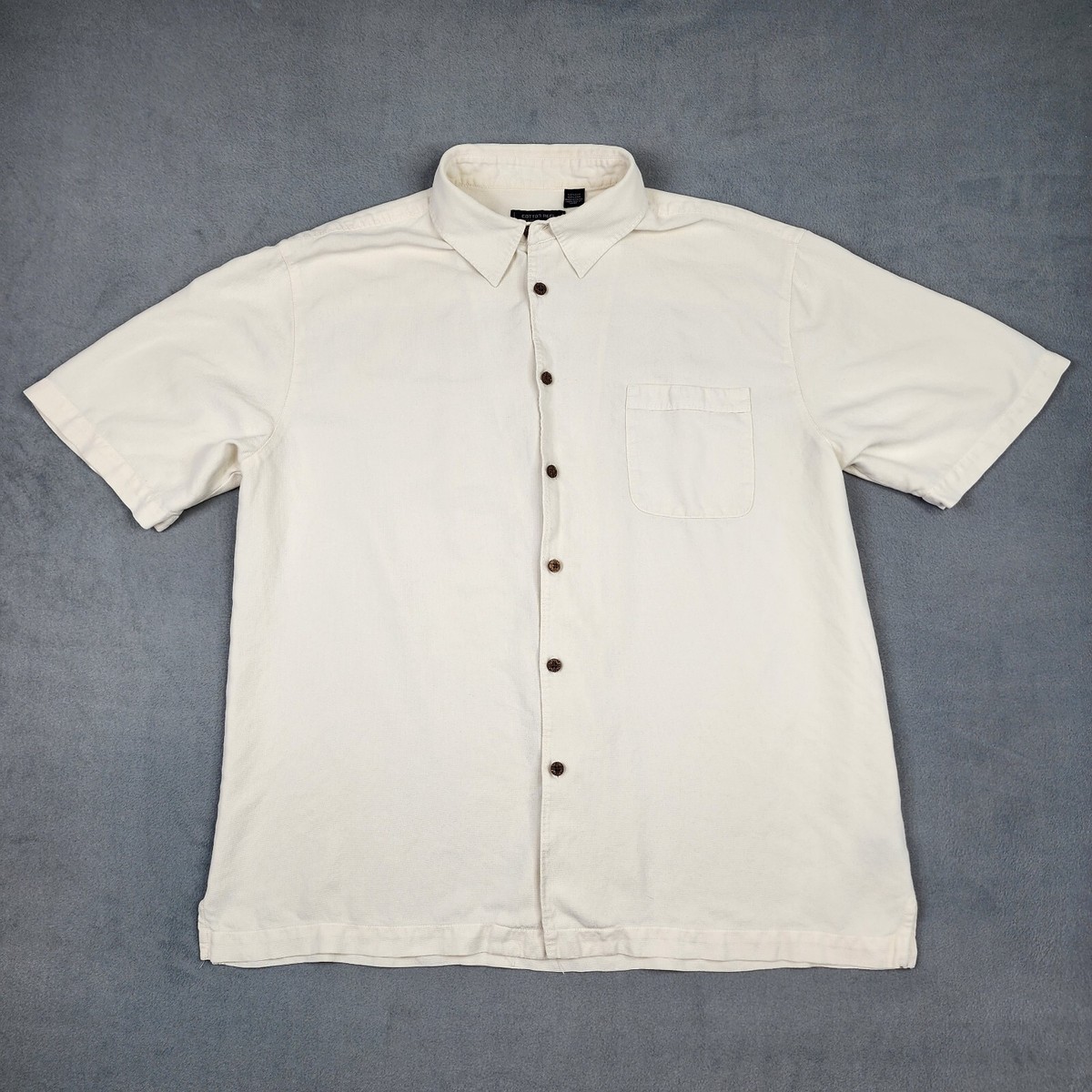 cotton reel dress shirts Cotton Reel Shirt Men's Large 100% Silk Textured Short Sleeve Black