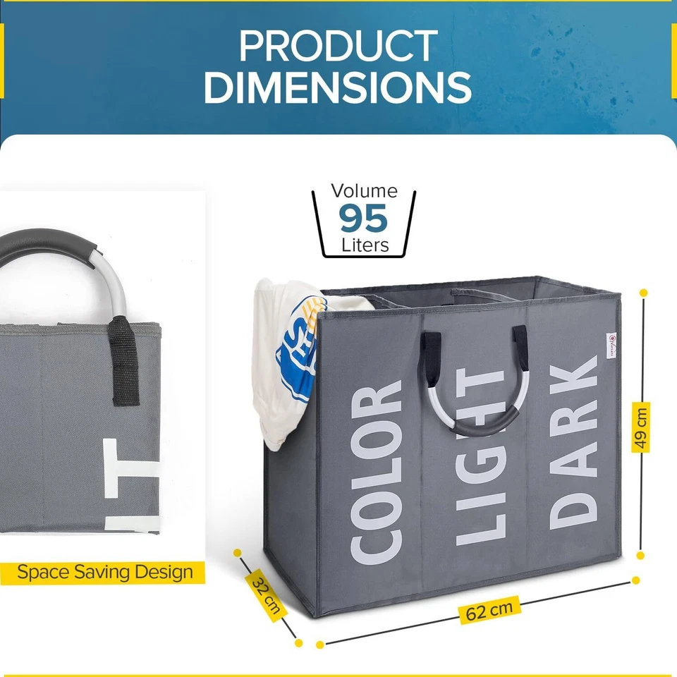 Laundry Basket Storage Bin Foldable Collapsible Dirty Washing Clothes Hamper UK - Image 4 of 4