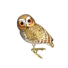 Old World Christmas Glass Blown Ornament, Pygmy Owl (With OWC Gift Box)