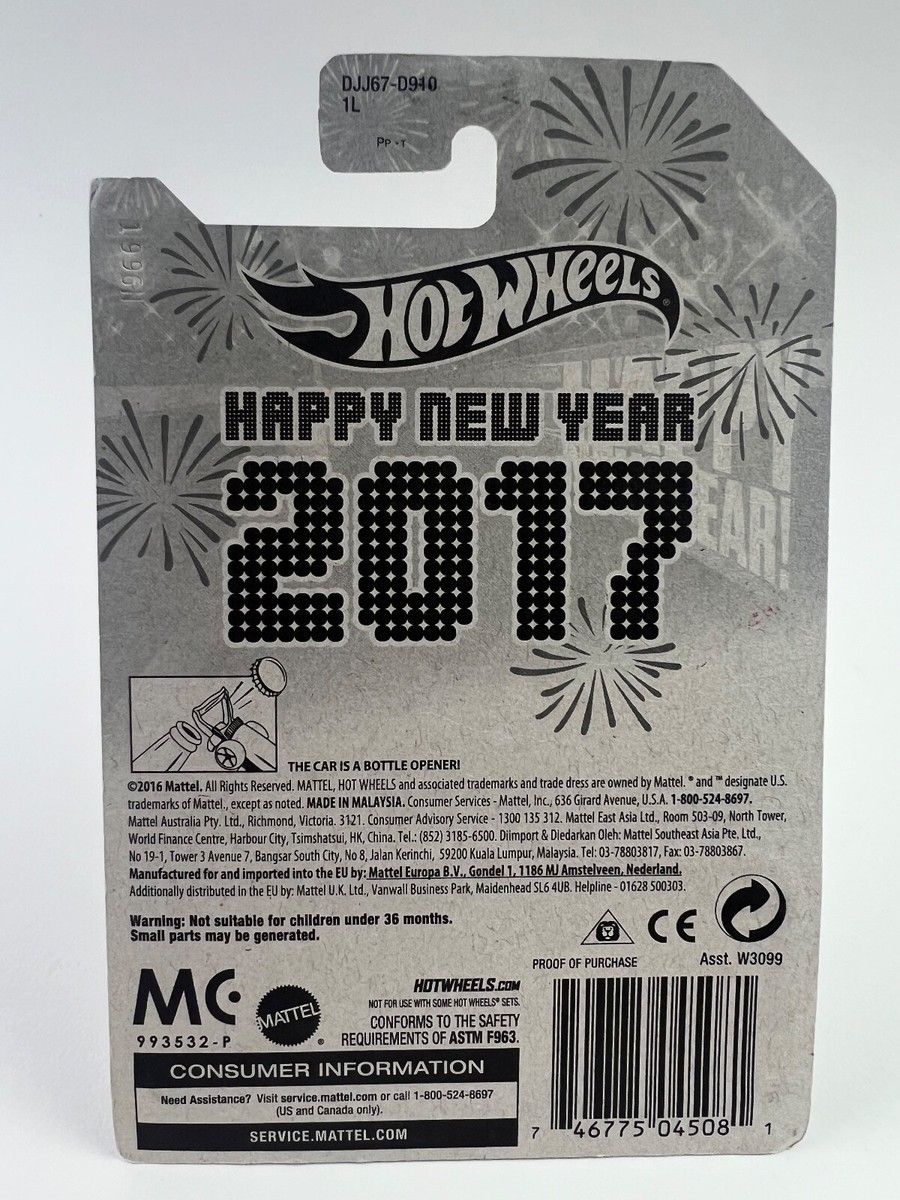 Hot Wheels 2017 Happy New Year Green & Red Carbonator Bottle