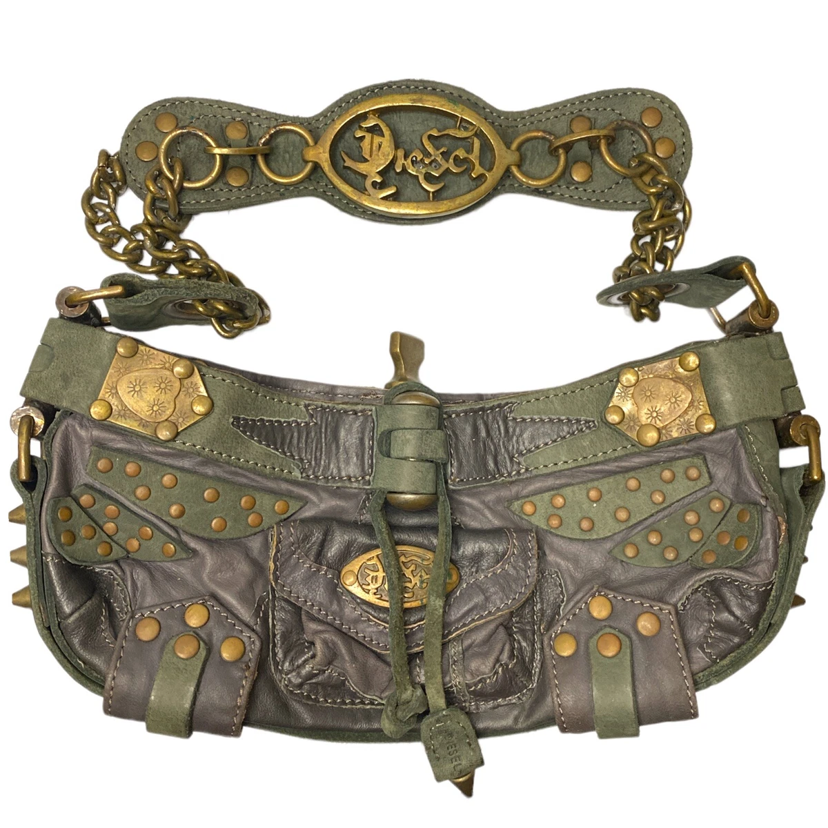 90s DIESEL leather studs shoulder bag 黒 Buy Diesel Women's Shoulder Bag (Black) at Amazon.in