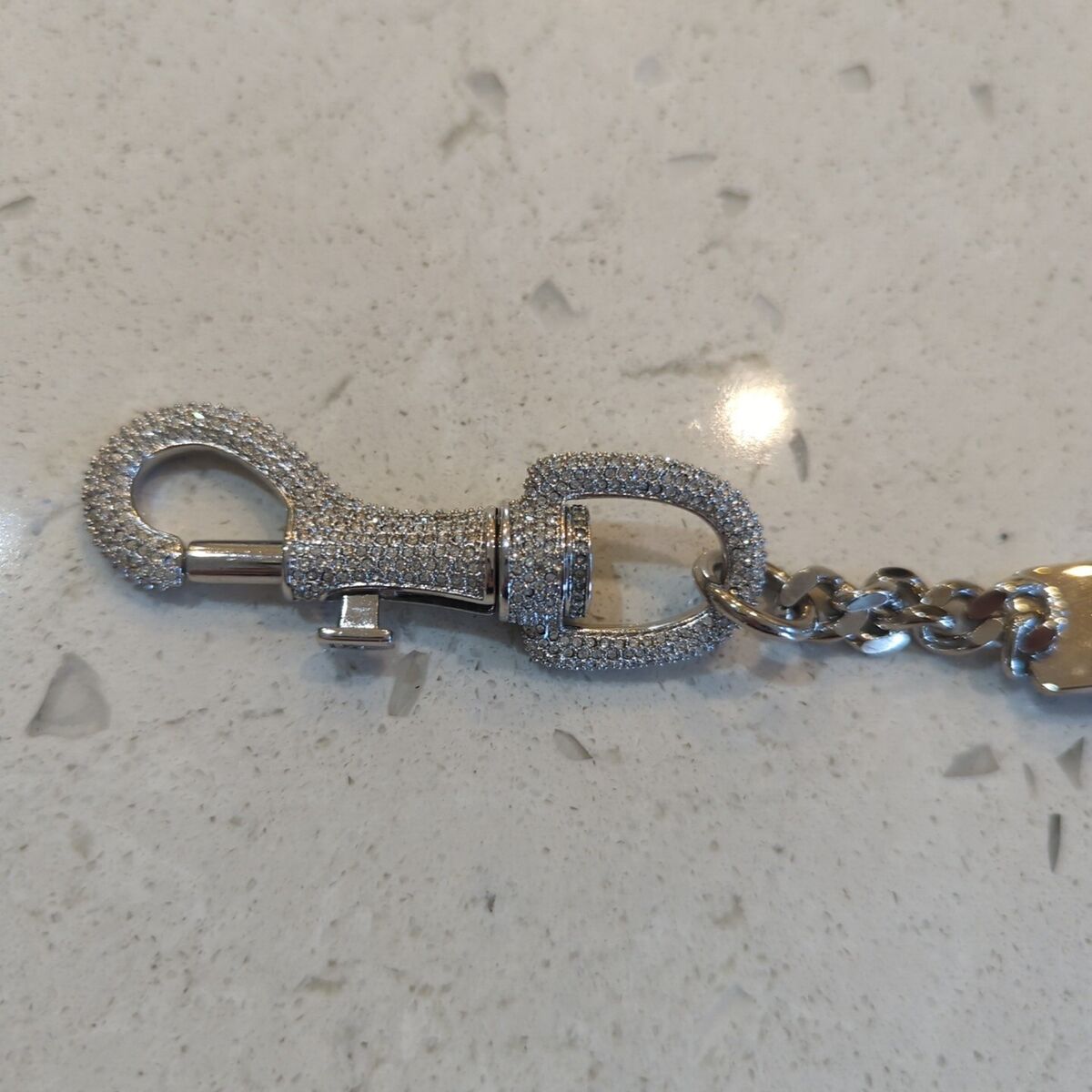 Christian Dior Belt Logo Silver Chain White Leather Charm Christian Dior Belt Logo Silver Chain White Leather Charm