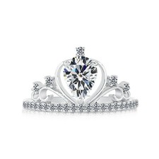 Sterling Silver Cubic Zirconia Royal Princess Tiara Ring