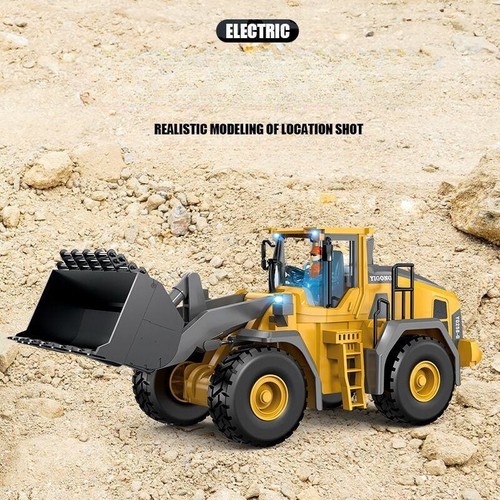 Remote Control Bulldozer 9Channel 2.4G RC Loader Toys Alloy Bucket Children Toys - Picture 3 of 5
