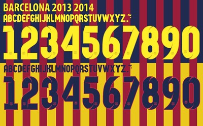 Name&Number Set For Barcelona La League 2013/2014 Home/Away Football Soccer