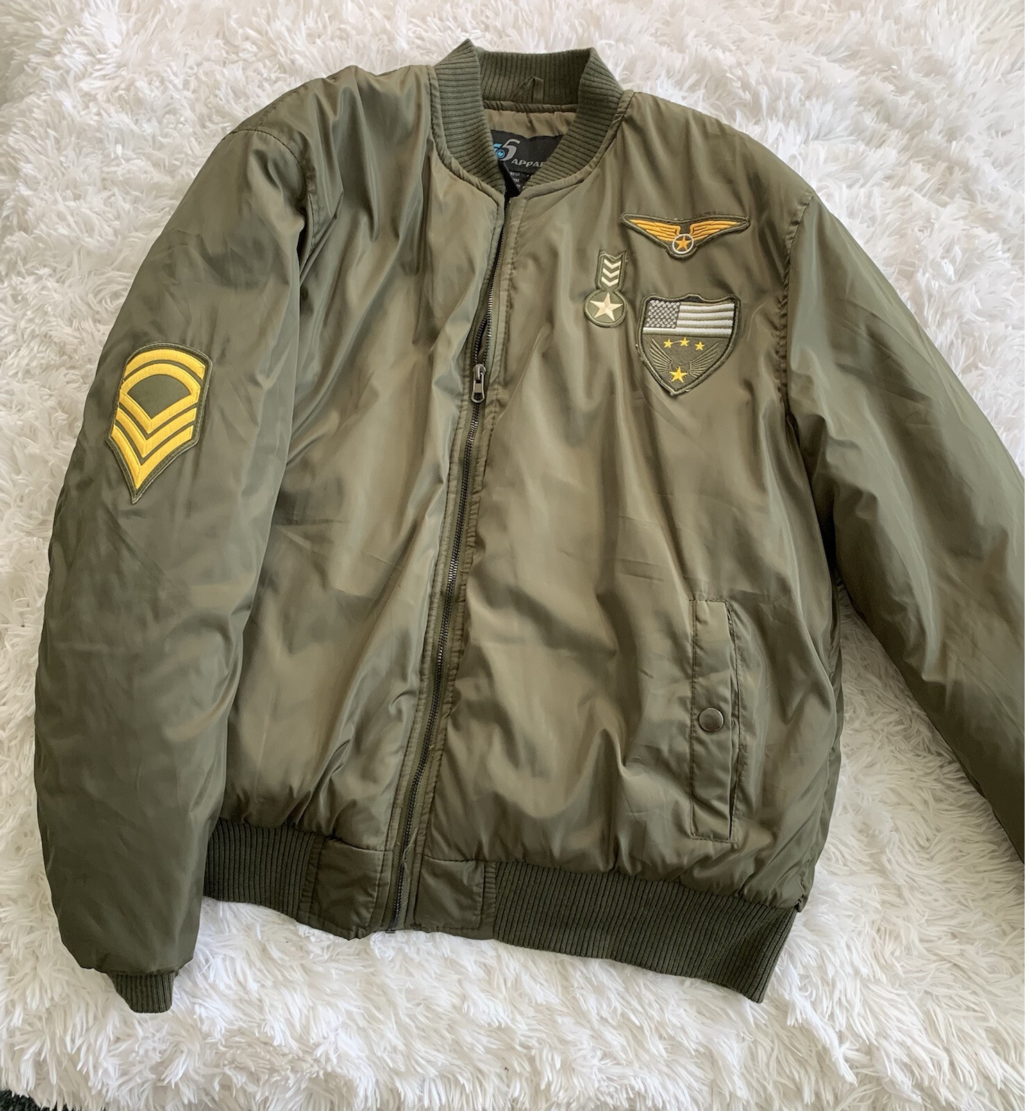 Men army green military jacket Gem
