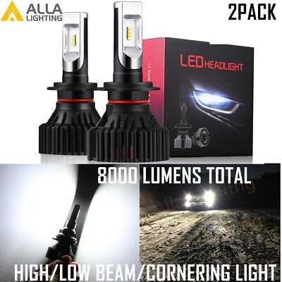 Alla Lighting LED H7 Cornering Light|Headlight Bulb,Super Shinning Chrome finish