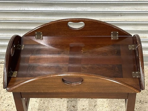 Vintage Circa 1960s Mahogany Butler's Serving Tray on Stand - Picture 7 of 16