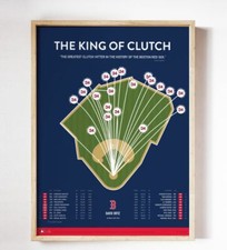 Red Sox King of Clutch [David Ortiz] Print Art Wood Framed Picture Print