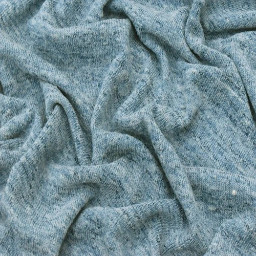 Winter Blue Slub-Like Texture Jersey Knit Fabric, Fabric By The Yard