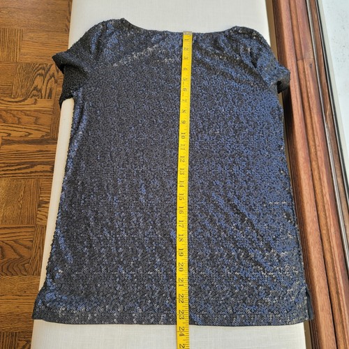 Neu! J Crew Gr. XS X-Small 3/4 Ärmel schwarz Pailletten Bluse Top Shirt Neu mit Etikett AE984 - Bild 4 von 9