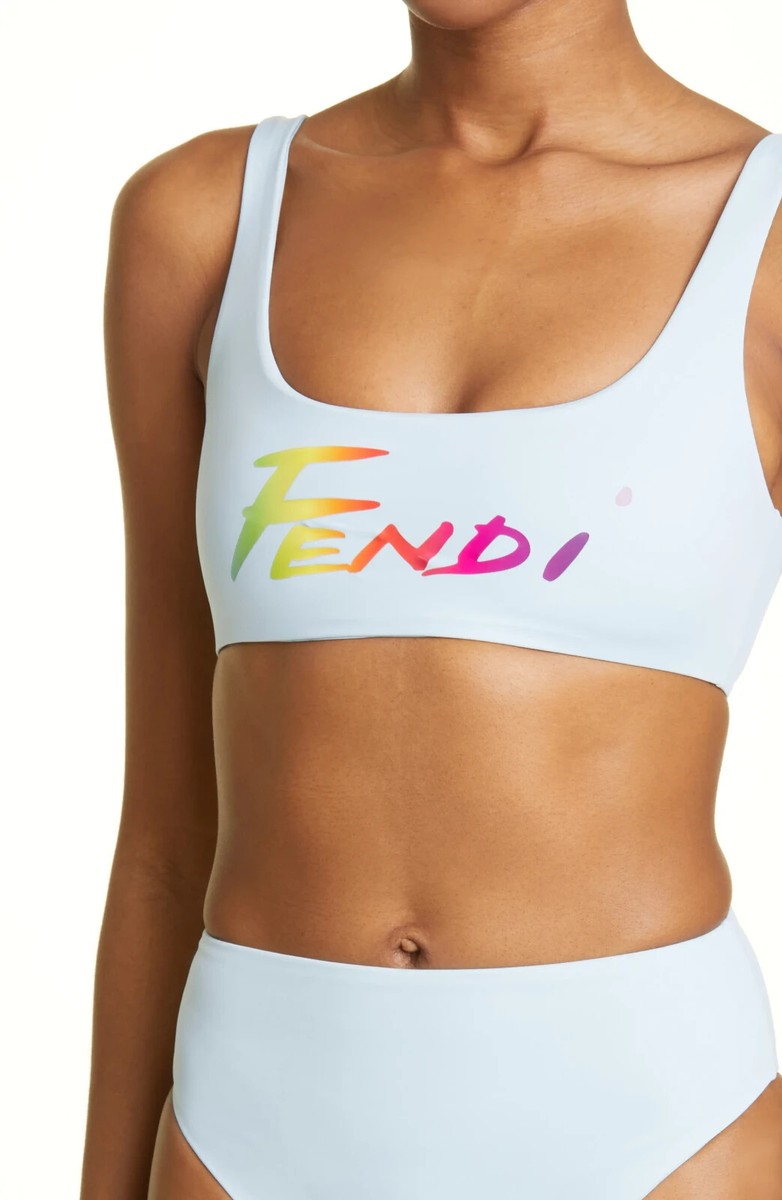 FENDI Brush Logo Reversible Two-Piece Swimsuit FX8963AGOV FENDI Brush Logo Reversible Two-Piece Swimsuit FX8963AGOV