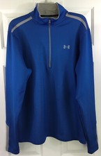 Under Armour Sweatshirt Adult Large Blue Loose Cold Gear 1/2 Zip Pullover Men s